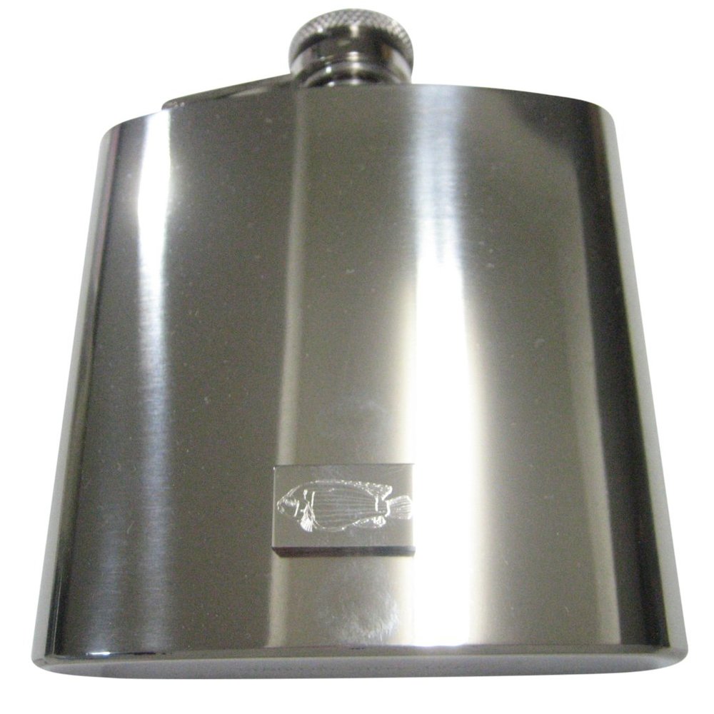 Silver Toned Rectangular Etched African Cichlid F… - image 1